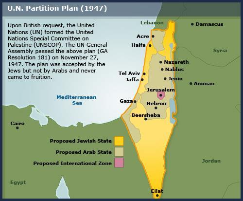 3) Plán OSN na rozdělení Palestiny z roku 1947