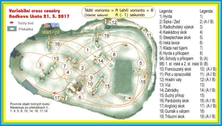 11: Velká variabilní cross country 17:45 hodin CENA otevřená pro všechny koně a jezdce, jezdci startují samostatně. Rozhodování na trestné a zvýhodněné sekundy a čas.