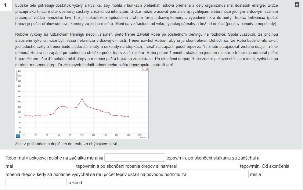 Biológia Meranie tepu 12 typ úlohy zaradenie podľa Blooma