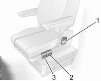 Nastavení otočného sedadla Poloha sedadla Přesuňte rukojeť 2, posuňte sedadlo, uvolněte rukojeť. Pokuste se posunout sedadlo dozadu a dopředu a ujistěte se, že je sedadlo zjištěno v požadované poloze.