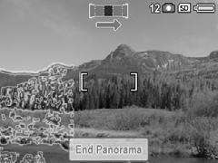 Kapitola 3 Panoramatickou sekvenci lze spojit do jedné panoramatické fotografie pomocí funkce Stitch Panorama (Sešít panorama) fotoaparátu (viz část Sestavení panoramat na stránce 31).