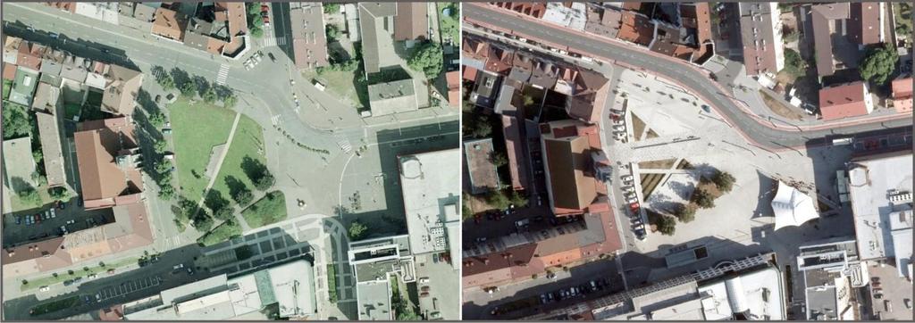 4.3 Monitoring vybraných veřejných prostorů s potenciálem rizika vzniku tepelných ostrovů Pro termovizní monitoring byly vybrány dva veřejné prostory náměstí v centrální části města, které v nedávné