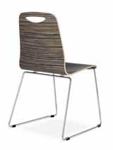 The line offers two types of chrome coated steel bases, and all Smile chairs are stackable. 150-LCH Čisté linie a univerzální a praktické použití. To v sobě zahrnuje Smile.