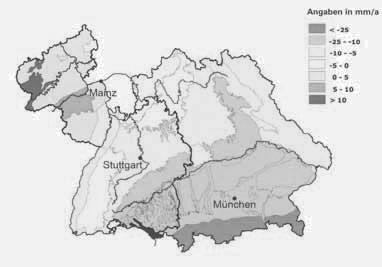 Bundesland Bayern Abbildung 2: Änderung der Grundwasserneubildung 2021-2050 im Vergleich zu 1971-2000 Quelle: Bayer.