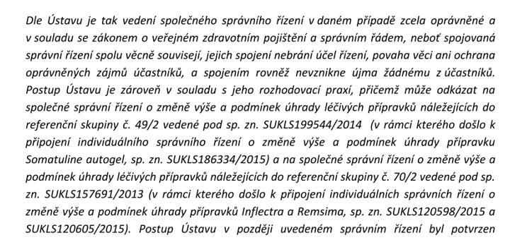 Revize imatinib - žádost pojišťoven o spojení individuálních řízení s revizemi follow up Kauza: Revize zahájena 2014 pouze s originálem dodnes nedokončená (předtím už ale jedna revize proběhla)