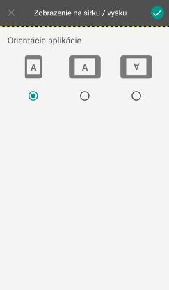 Strana 90 / 107 Obrázok 69: Zobrazenie na šírku / výšku Aplikácia je prednastavene zobrazená v základnej orientácii mobilného zariadenia.