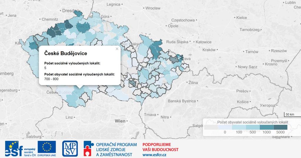 4. SOCIÁLNĚ VYLOUČENÉ LOKALITY NA ÚZEMÍ MĚSTA Obrázek: Mapa sociálně vyloučených lokalit v Českých Budějovicích Zdroj: Ministerstvo práce a sociálních věcí Sídliště Máj, ulice V.