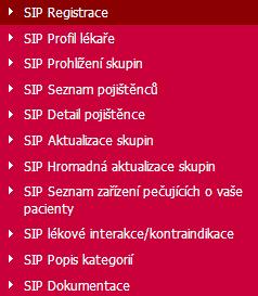 cz), bude v záložce Zdravotnická zařízení využívat nabídku Projekt SIP. 3.2.