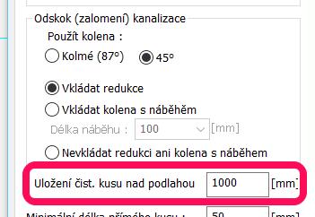 Označení u koncové stoupačky se nyní ve výkrese popíše v půdorysu i řezu kanalizace. Barvu, velikost text atd. ovlivníte v kartě nastavení popisu.