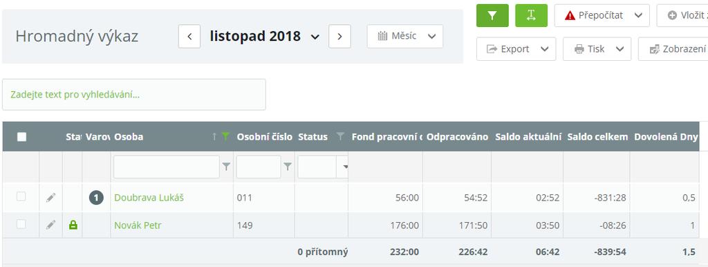 Obr. 28: Uložené zobrazení Úprava stávajícího zobrazení postup 1.