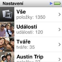 Smazání vybraných fotografií: 1 V seznamu zařízení v itunes vyberte ipod nano a klikněte na panel Fotografie. 2 Vyberte volbu Vybraná alba, události a tváře.