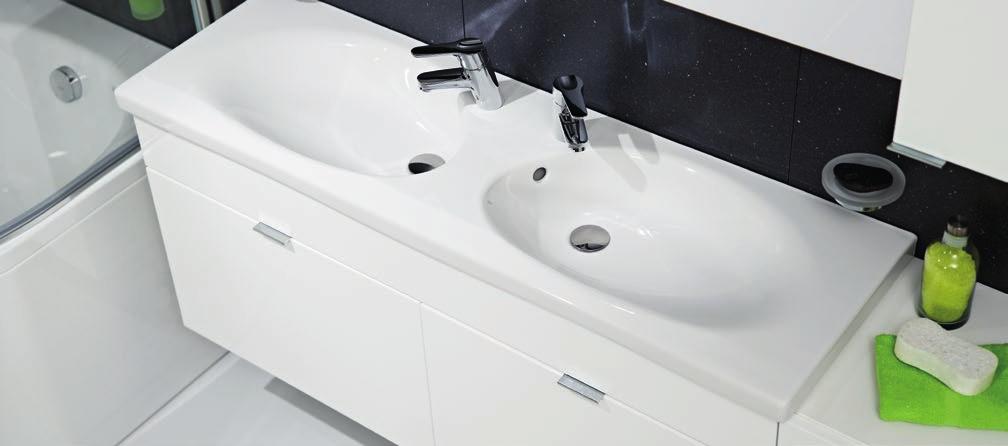 Koupelnová série Tigo Dvojumyvadlo Tigo 125 cm lze kombinovat