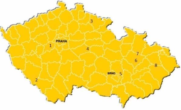 1 Čertovy schody 2 Velké Hydčice 3 Kunčice nad Labem 4 Prachovice 5 Mokrá u Brna 6 Vitoul 7 Vitošov 8 - Štramberk Obr. 19 - Mapa vápenek v ČR 4. 4. Hašení vápna Před použitím se pálené vápno hašením převádí na hydroxid vápenatý.