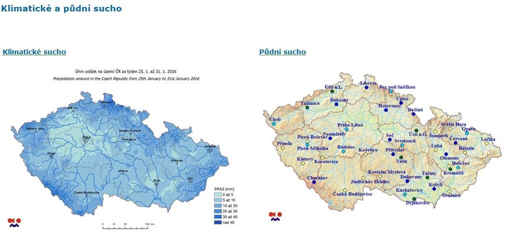 měřený zásoby využitelné výpar, modelové vody a hodnoty její dlouhodobé vláhové bilance srovnání