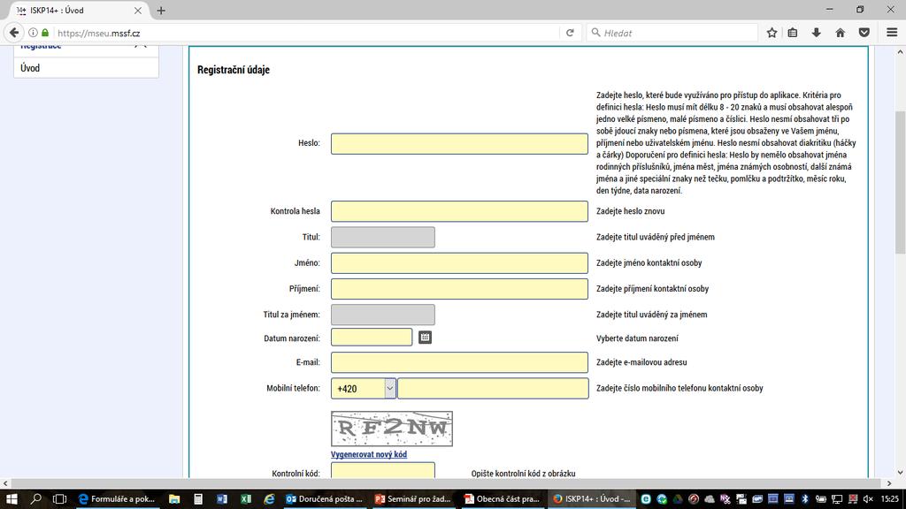 Registrace