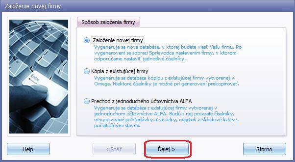 1 Začiatok práce v programe 1. 1 Vytvorenie novej firmy Aby ste mohli začať pracovať v programe, je potrebné najskôr firmu vytvoriť. Firmu vytvoríte cez menu Firma Nová.