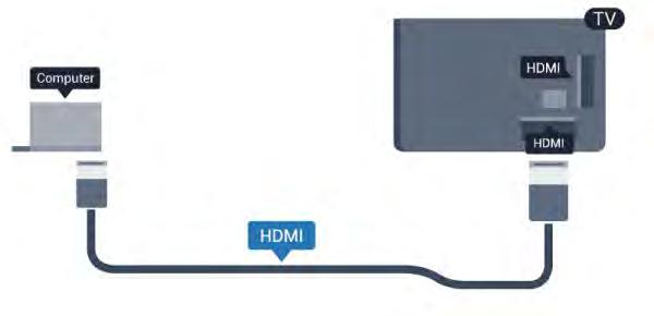 Pomocí adaptéru DVI na HDMI Případně můžete použít adaptér DVI na HDMI a připojit počítač ke konektoru HDMI a audio kabel L/R (stereofonní minikonektor 3,5 mm) připojit ke vstupu