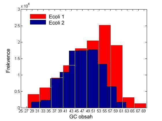 Na Obr. 9 vidíme analýzu sekvence Leptospirillum (gi 206601869 gb DS995261.1 Leptospirillum sp. Group II), jejíž délka je 138 038 bp a sekvence Ferroplasma (gi 42538182 gb CH004071.1 Ferroplasma sp.