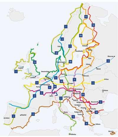 A.5 ŠIRŠÍ VZTAHY A.5.1 TRASY EUROVELO (zdroj: ceskojede.cz) Podobně jako pro celý segment cykloturistiky, trasy EuroVelo znamenají významnou přidanou hodnotu pro cestovní ruch.