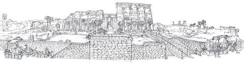 karnackého a luxorského chrámu Vlastní město: jen nepatrné stopy pod