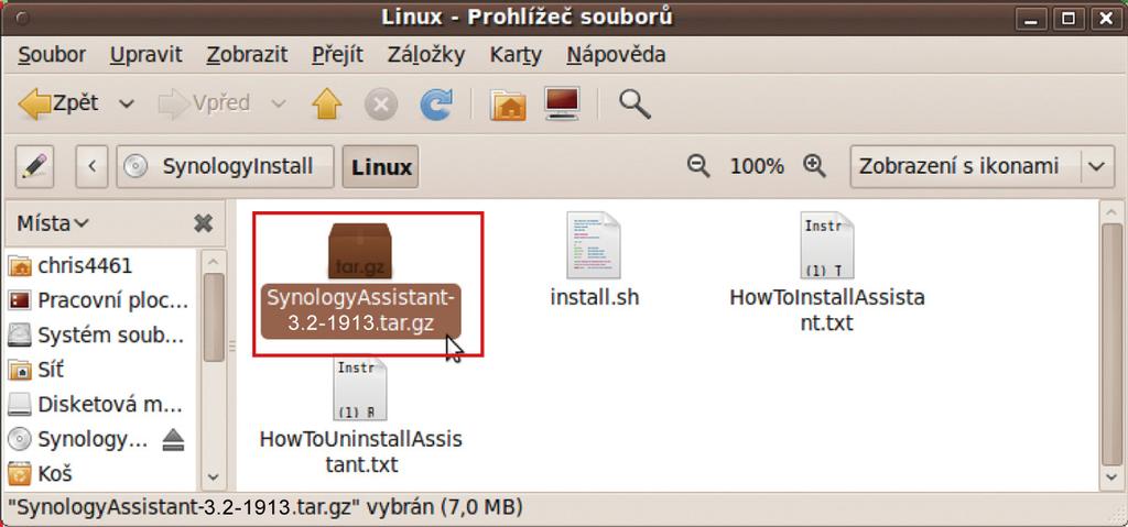 Synology, SynologyAssistant 2 Vložte instalační disk do počítače a poklepejte na ikonu SynologyInstall na ploše.