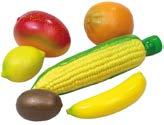 hudobné nástroje Pomaranč, banán, citrón, kiwi, mango a kukurica.