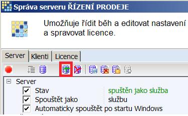 4.1 Připojení databáze K vytvoření nové databáze je potřeba otevřít okno správy serveru (dvojklik na ikonu serveru v tray).