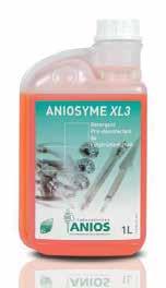 Dezinfekční prostředky 202001, 202002 ANIOSYME XL3 Přípravek k vysoce účinnému čištění a dekontaminaci instrumentaria, včetně endoskopického vybavení Patentovaná formulace. Obsahuje 3 druhy enzymů.