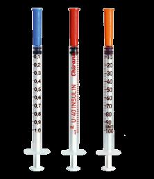 Injekční technika 151100 160129 Inzulínové a tuberkulínové stříkačky CHIRANA Inzulínové stříkačky jsou určené na aplikaci 0,5 nebo 1 ml (100 jednotek) inzulínu.