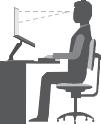 Obecná poloha: Je vhodné v pravidelných intervalech mírně měnit pracovní pozici. Předejdete tak únavě způsobené dlouhým setrváním ve stejné pozici.
