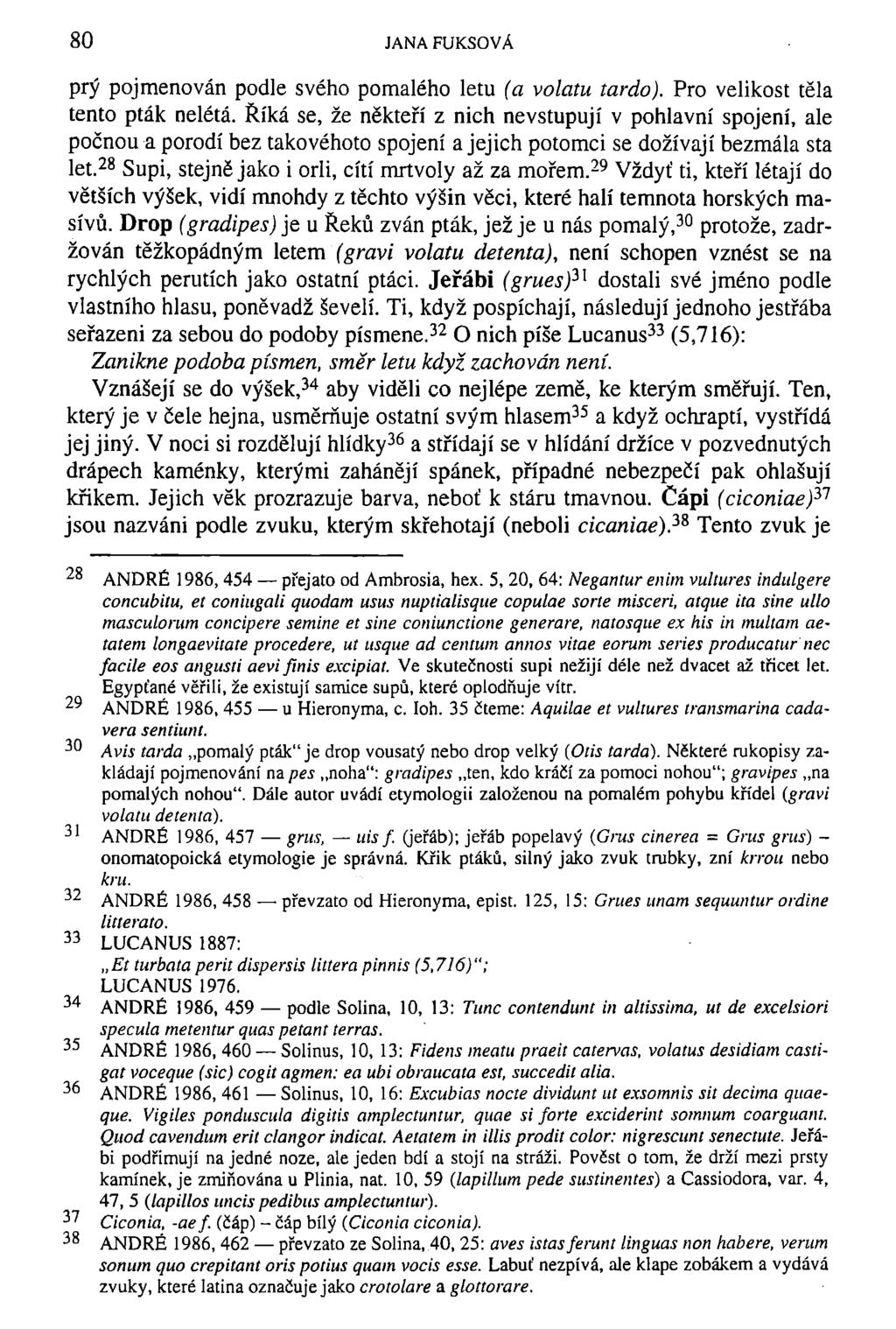 80 JANA FUKSOVÁ prý pojmenován podle svého pomalého letu (a volatu tardo). Pro velikost těla tento pták nelétá.