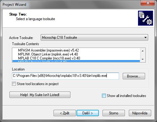 Oživení IDE MPLAB založení projektu