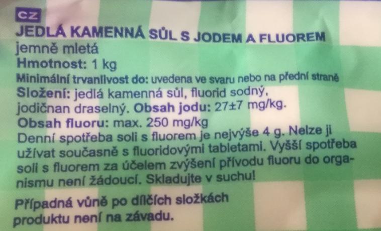 potraviny Podmínky uchování U jedlé soli s