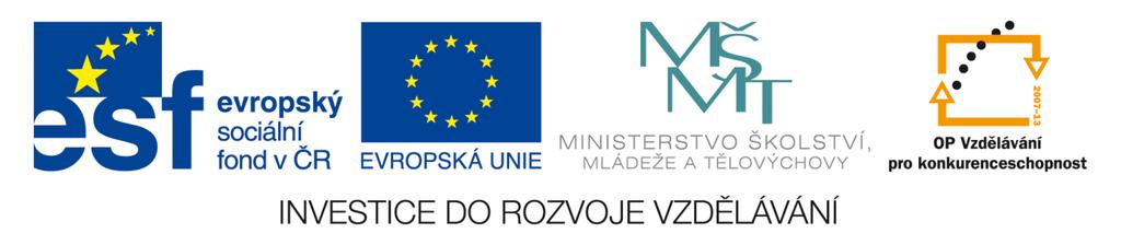 Číslo projektu Číslo materiálu Z.1.07/1.5.00/34.0581 VY_3_INOVAE_TE_.