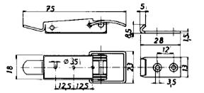 length width height thread plate kg/100pcs 6801-45Z 44 16 12 35x10 1 2,3 20 / 1000 6804-95Z 95 20 18 M6 2 9,7 10 /