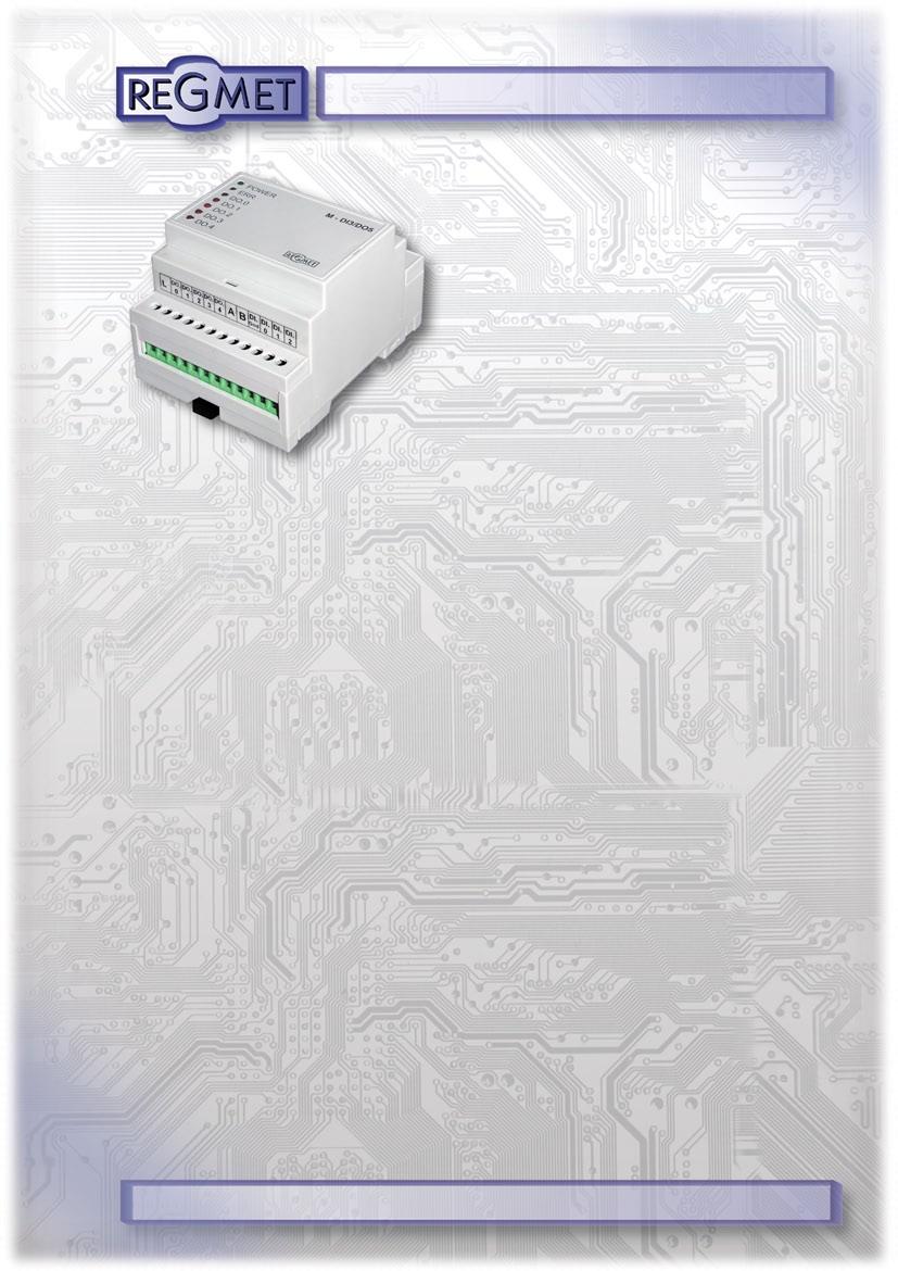 M - DI3/DO5 komunikační linka RS485, protokol Modbus RTU 3 digitální vstupy a 5 digitálních výstupů vstupy nejsou galvanicky odděleny dva paralelní režimy činnosti digitální vstupy a čítačové