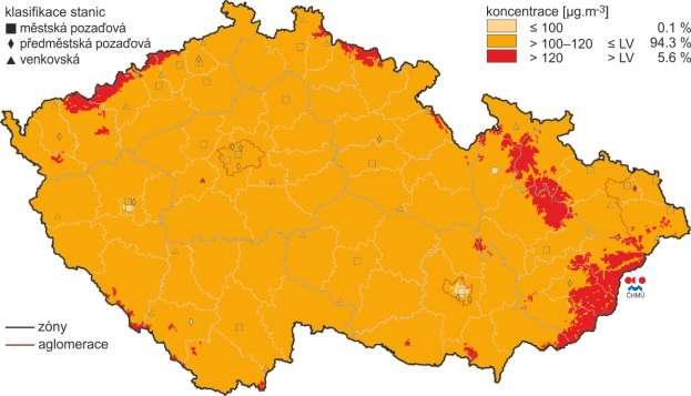 Obr. 21 Pole 26. nejvyššího maximálního denního 8hod.