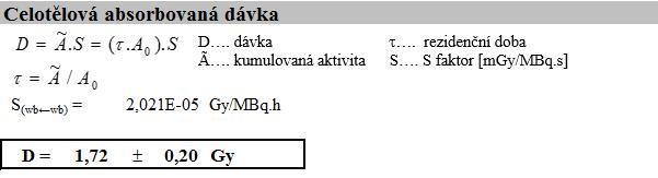 Celotělová absorbovaná dávka známe