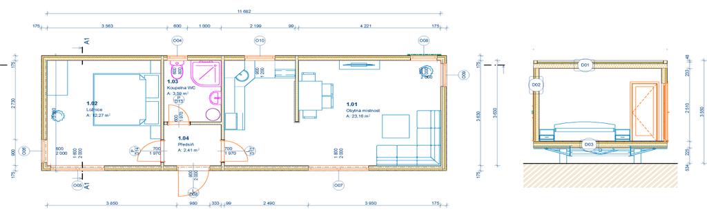 Elektroinstalace kompletní elektroinstalace: PL rozvaděč, jističe, proudová ochrana, zásuvky, vypínače, osvětlovací tělesa, kuchyňský odsavač par, připojení ke koupelnové skříňce nad umyvadlo.