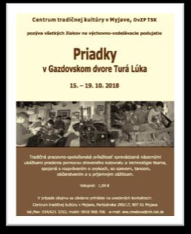 Gazdovský dvor, Turá Lúka Myjava Výchovno - vzdelávacie podujatie pre deti MŠ, ZŠ a SŠ.