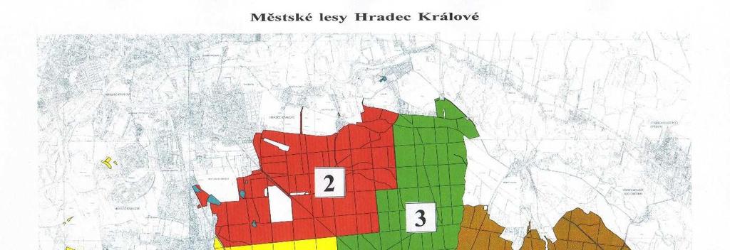 Mapa lesních okrsků od 1.7.2017: 7.1.3 Těžba štěrkopísku Plánovaná těžba se nachází na pozemcích v současnosti lesnicky využívaných.