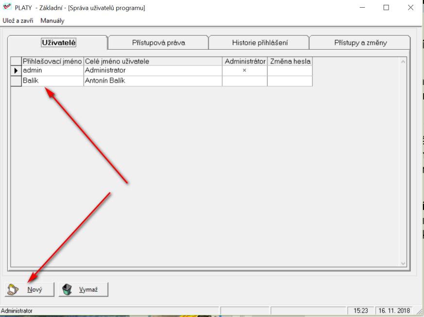 uživatelů programu k nastavení hesla budete vyzváni při prvním přihlášení do programu b) do programu přistupuje více