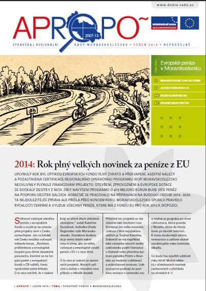 7.4 Publikační aktivity Bulletin Apropo Ve sledovaném období bylo vydáno 5 čísel tištěné verze bulletinu Apropo pro příjemce ROP Moravskoslezsko; tisková verze informačního bulletinu byla ve