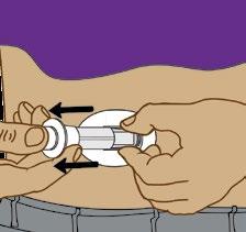 Odpojení válce aplikátoru a objímky Přesuňte dva prsty z polohy nad objímkou do polohy pod objímkou.
