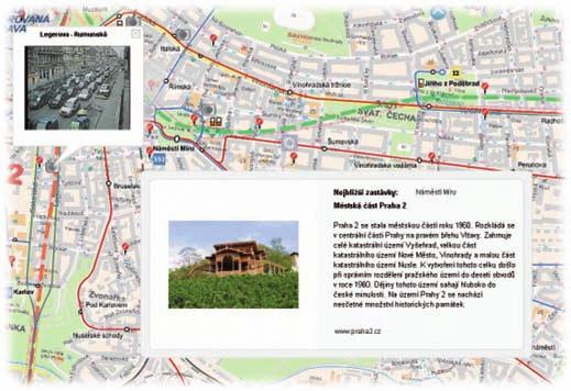 Díky zanesení webových kamer přímo do interaktivní mapy je možné intuitivně a prakticky ihned zjistit aktuální dopravní situaci na těch nejdůležitějších křižovatkách v Praze a na dalších místech, kde