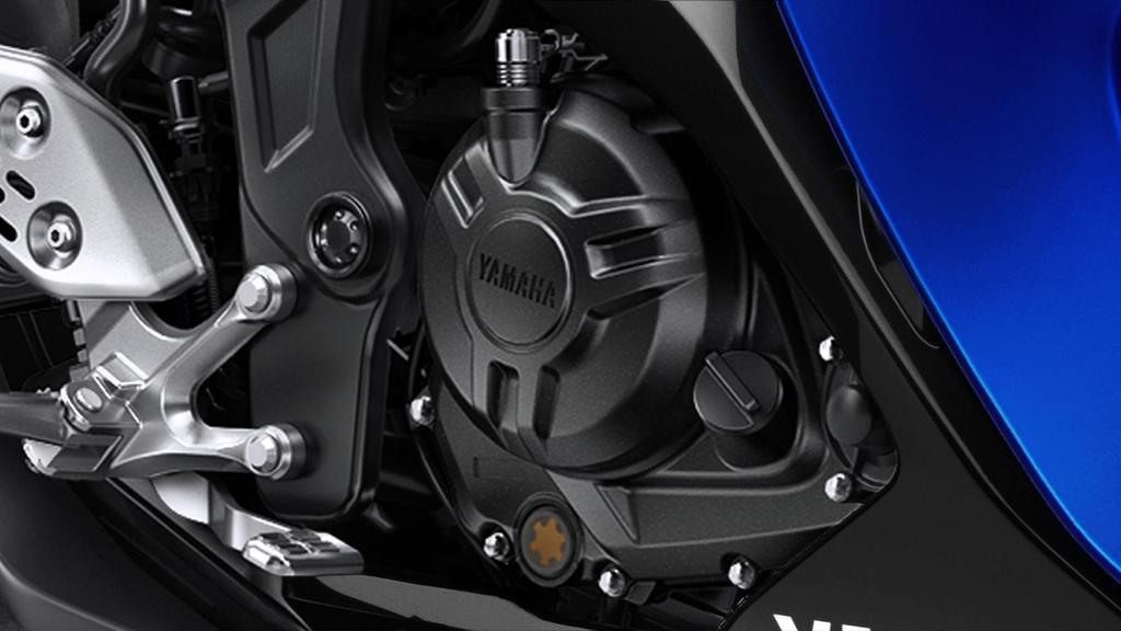 Živý řadový dvouválec o objemu 321 ccm Supersport Yamaha řady R pohání kapalinou chlazený řadový dvouválec o objemu 321 ccm, který využívá některé nejmodernější technologie své třídy.