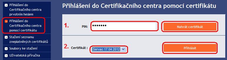 Obnovení Certifikátu Před uplynutí platnosti Certifikátu si musíte vygenerovat Certifikát nový. V tomto případě se přihlaste do Certifikačního centra (https://ibcc.ppfbanka.