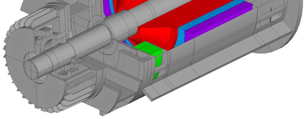 Stejně tak model vlastností materiálů použitých v konstrukci statoru je identický s model vlastností materiálu popsaným při modální analýze statoru stroje.