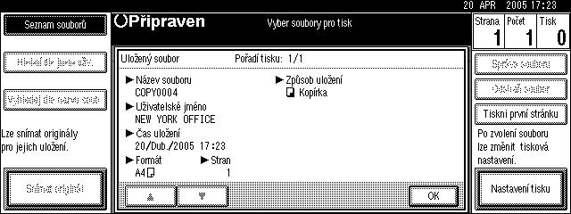 3 Kdyô je heslo nastaveno, zadejte je a stisknìte [OK]. C Stisknìte tlaèítko [Detail]. Zobrazí se podrobnosti o dokumentu.