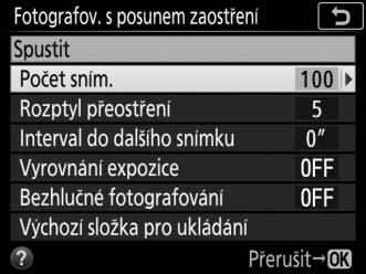 2 Upravte nastavení posunu zaostření. Níže popsaným způsobem upravte nastavení posunu zaostření.